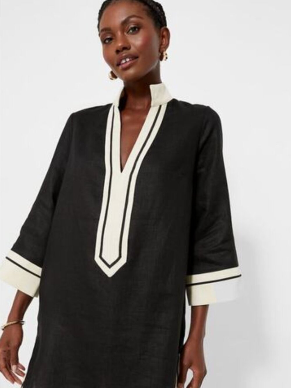 Tuckernuck Black and Tan Collins Caftan Size XXS NWT